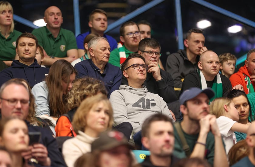 Kibice podczas meczu Śląsk Wrocław - Cedevita Olimpija Ljubljana, 10 lutego 2026 r. w Hali Orbita.