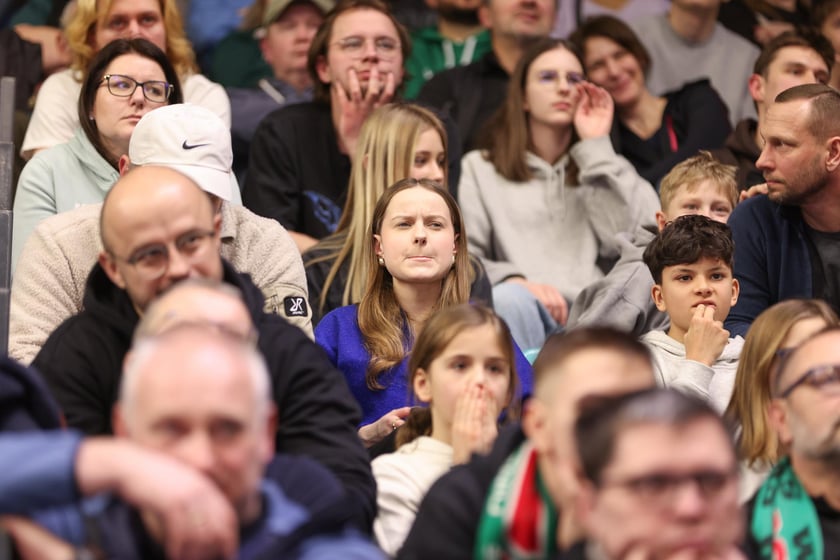 Kibice podczas meczu Śląsk Wrocław - Cedevita Olimpija Ljubljana, 10 lutego 2026 r. w Hali Orbita.