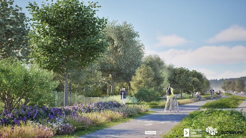 Wizualizacja zielonej ulicy Morwowej na Tarnogaju