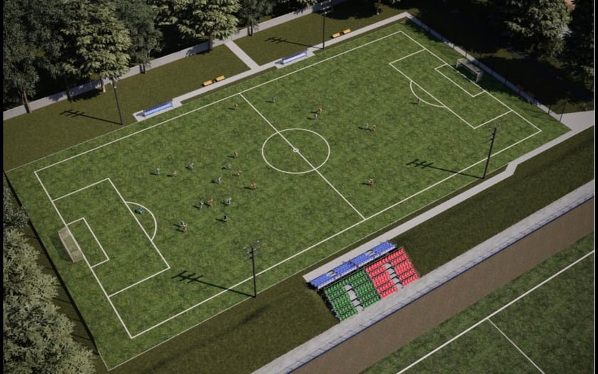Widok na boisko z lotu ptaka