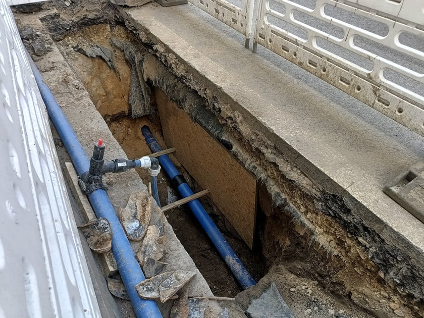 Wymiana rur wodociągowych na ul. Skargi.