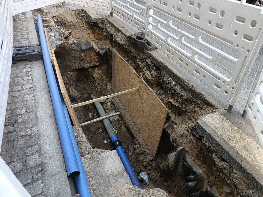 Wymiana rur wodociągowych na ul. Skargi.