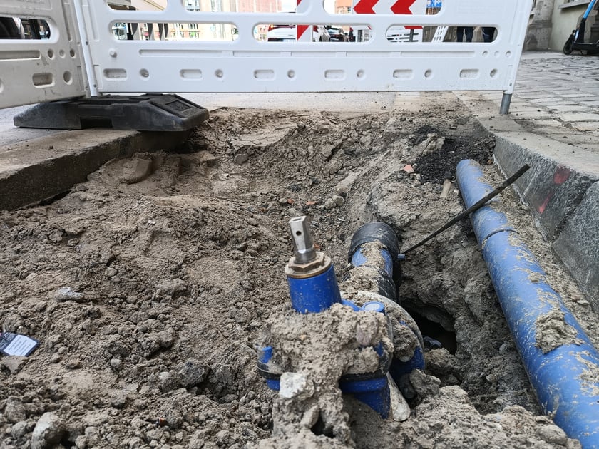 Wymiana rur wodociągowych na ul. Skargi.