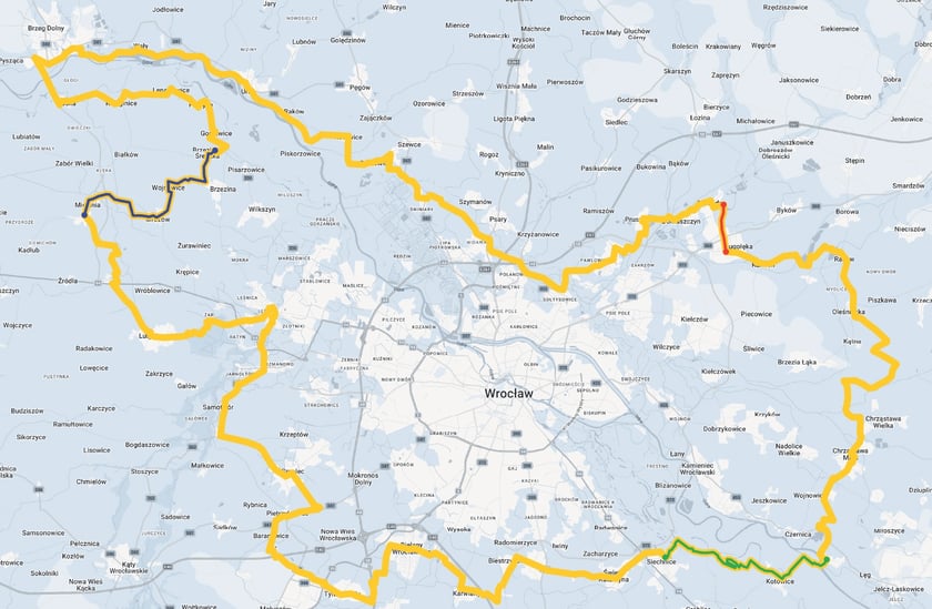 Żółty szlak dookoła Wrocławia