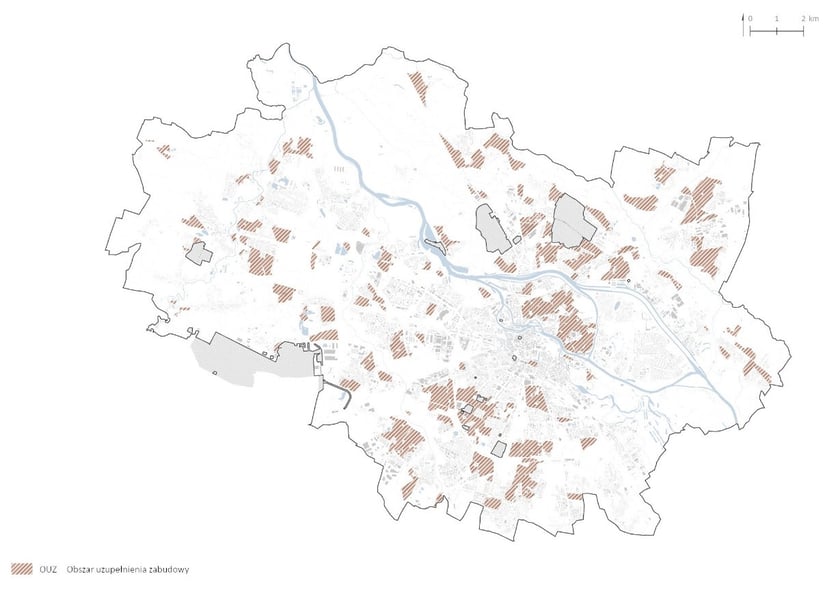 <p>Obszar Uzupełnienia Zabudowy - mapa.</p>