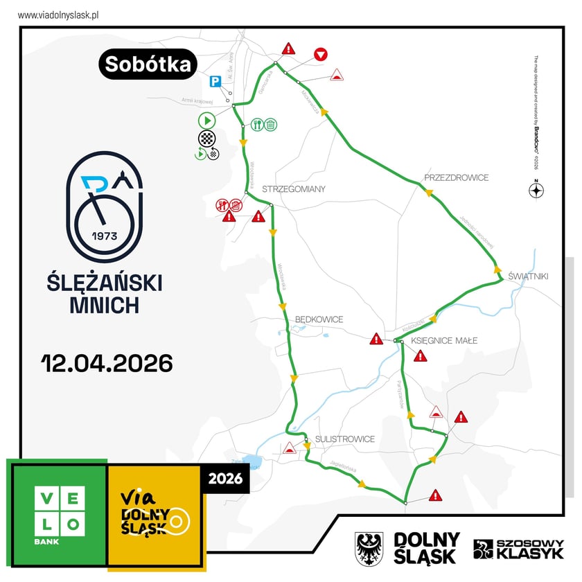 Mapa tras wyścigów Ślężański Mnich