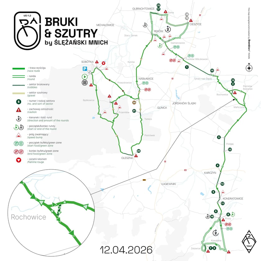 Mapa tras wyścigów Ślężański Mnich