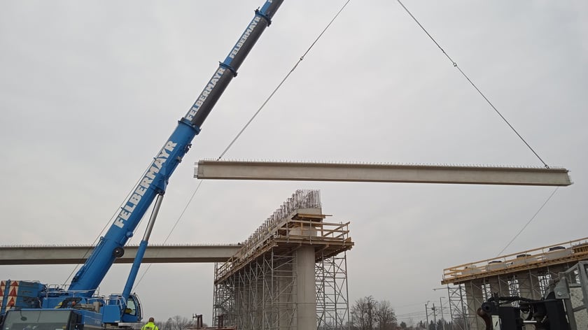 Budowa wiaduktu na obwodnicy Leśnicy