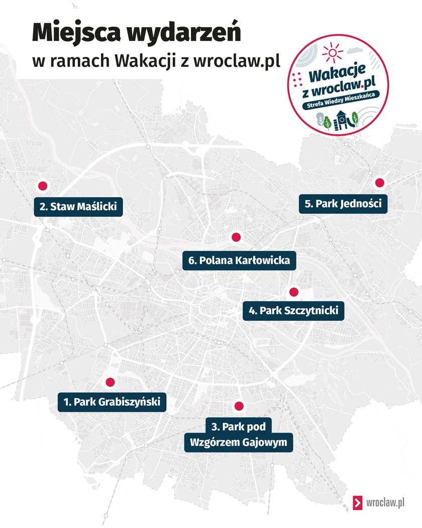 Powiększ obraz: Mapka z miejscami, w których odbędą się pikniki