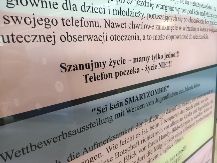 Wystawa ?Nie bądź SmartZombie" stanęła w holu głównym wrocławskiego Aquaparku przy ul. Borowskiej