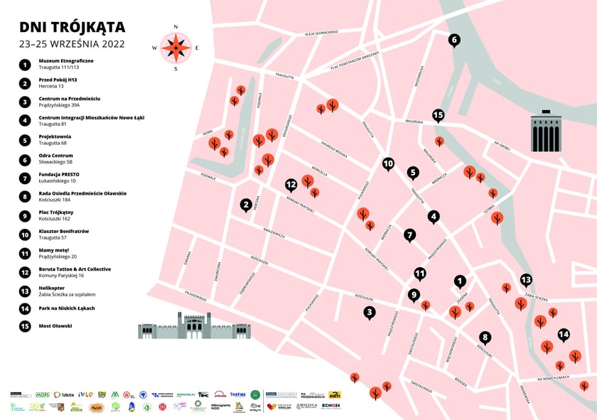 Dni Trójkąta na Przedmieściu Oławskim - mapa