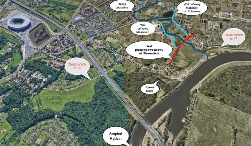 Mapa okolic ul. Ślęzoujście na osiedlu Maślice