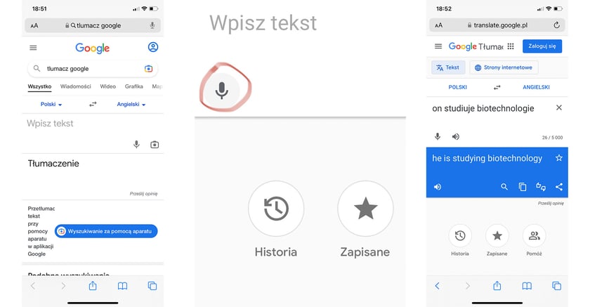 Tłumacz Google przyda Ci się wiele razy, jeśli uczysz się języków obcych. Oprócz tradycyjnego tłumaczenia słów i zdań w różnych językach, aplikacja ma inne przydatne funkcje. Wśród nich jest np. możliwość nakierowania aparatu telefonu na zdanie w książce lub zeszycie, a aplikacja przetłumaczy te słowa i wyrażenia bezpośrednio na ekranie telefonu. Oprócz tego, ma funkcję głosową, dzięki której usłyszmy, jak poprawnie należy wypowiedzieć dane słowo lub zdanie. Wystarczy kliknąć w mikrofon.