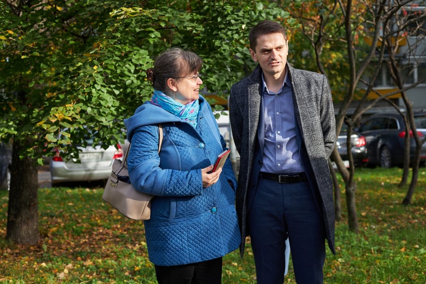 Zaznaczanie geodezyjnego środka Wrocławia na Popowicach