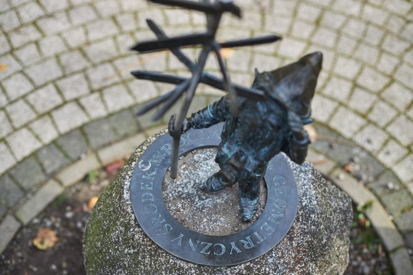 Zaznaczanie geodezyjnego środka Wrocławia na Popowicach