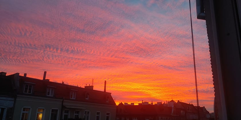 zachód słońca nad Wrocławiem 11 listopada