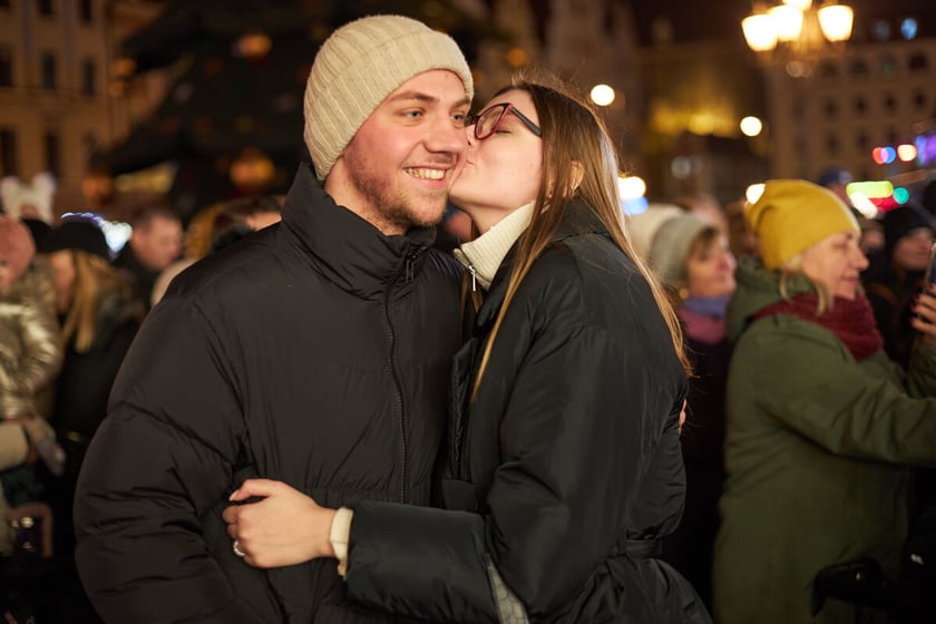 Rozświetlenie choinki bożonarodzeniowej na wrocławskim Rynku, 6.12.2022