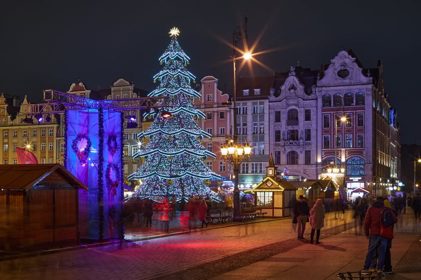 Rozświetlenie choinki bożonarodzeniowej na wrocławskim Rynku, 6.12.2022