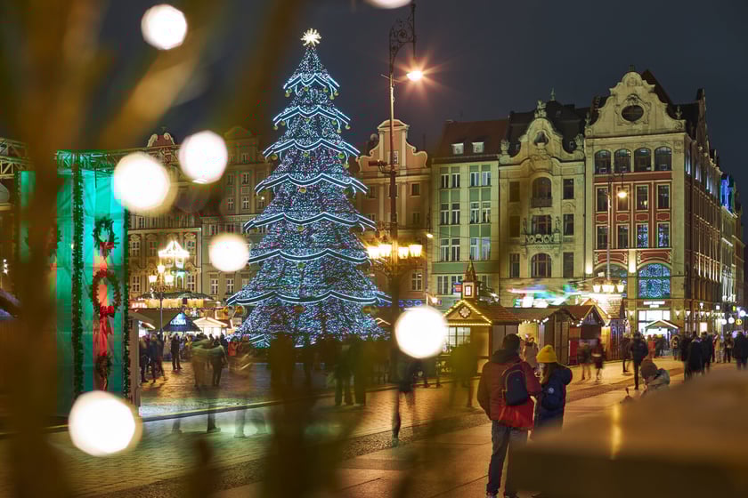 Rozświetlenie choinki bożonarodzeniowej na wrocławskim Rynku, 6.12.2022