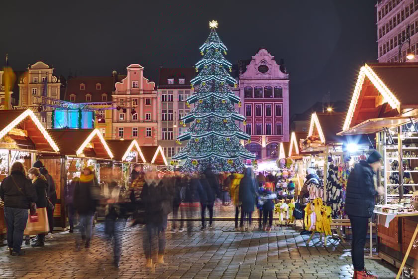 Rozświetlenie choinki bożonarodzeniowej na wrocławskim Rynku, 6.12.2022