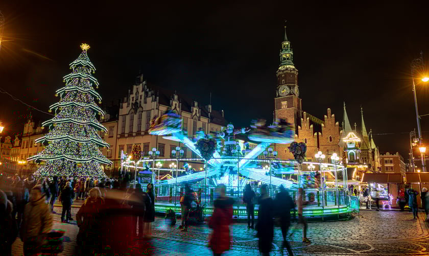 rozświetlenie choinki na wrocławskim Rynku 2022
