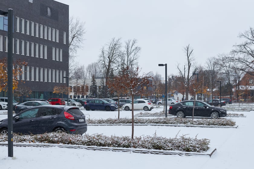 Zima zagościła we Wrocławiu. Właśnie spadł pierwszy śnieg...