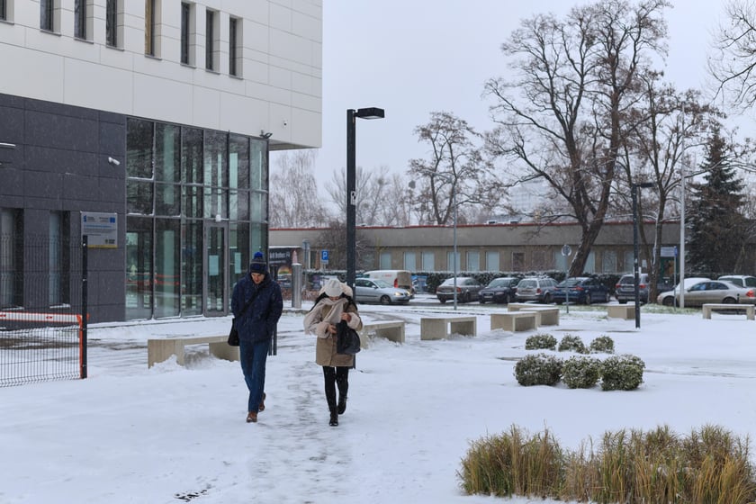 Zima zagościła we Wrocławiu. Właśnie spadł pierwszy śnieg...