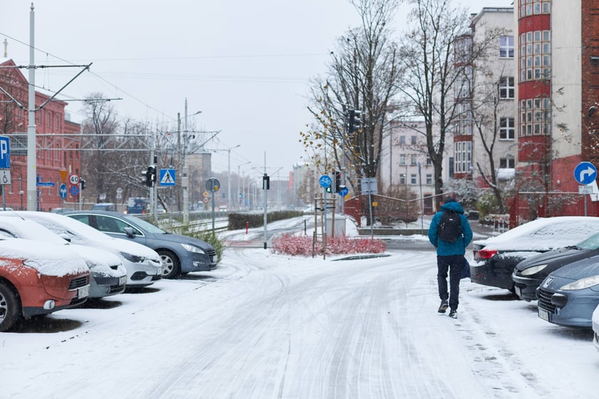 Zima zagościła we Wrocławiu. Właśnie spadł pierwszy śnieg...