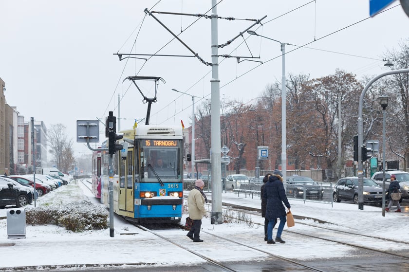 Zima zagościła we Wrocławiu. Właśnie spadł pierwszy śnieg...