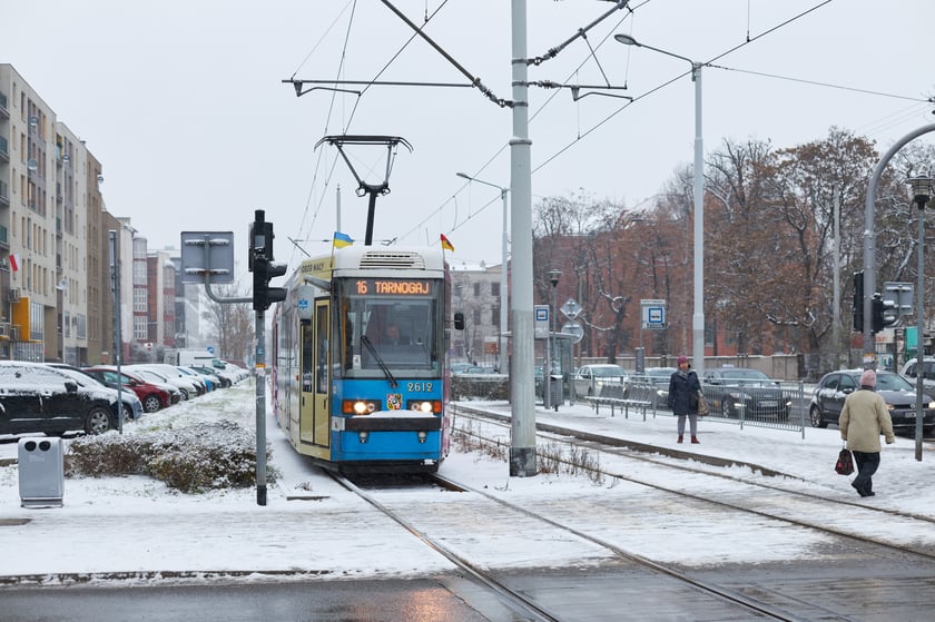 Zima zagościła we Wrocławiu. Właśnie spadł pierwszy śnieg...
