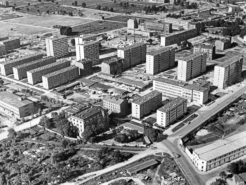 Wrocław z lotu ptaka, rok 1968