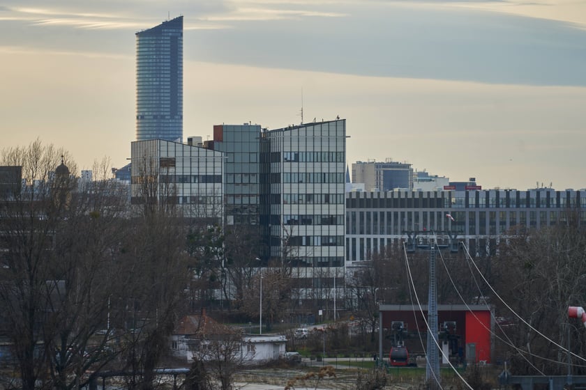 Widoki Wrocławia z kolei linowej Polinka