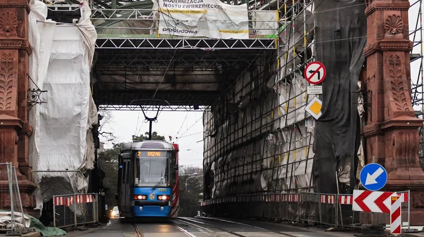 Most  Zwierzyniecki w remoncie w styczniu 2023