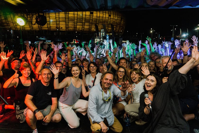 Dziennikarze i słuchacze Radia 357 na festiwalu Żywiec Męskie Granie 2022 r.