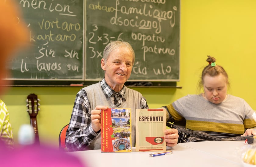 Lekcja esperanto w grupie Bogdana Dembca