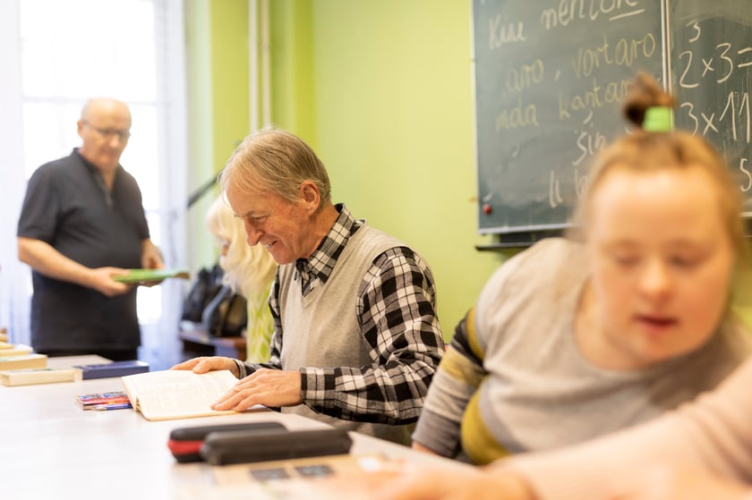 Lekcja esperanto w grupie Bogdana Dembca