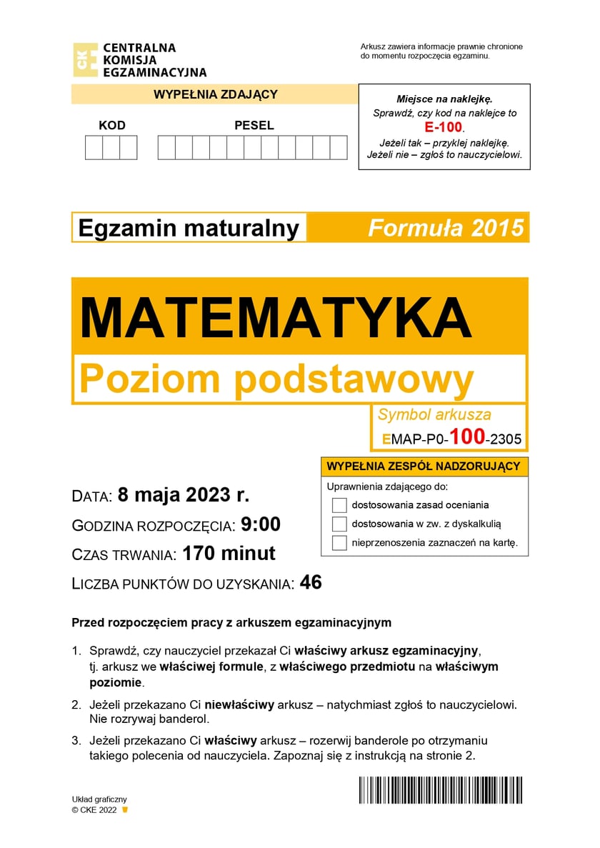 Arkusza maturalny - matematyka_formula_2015