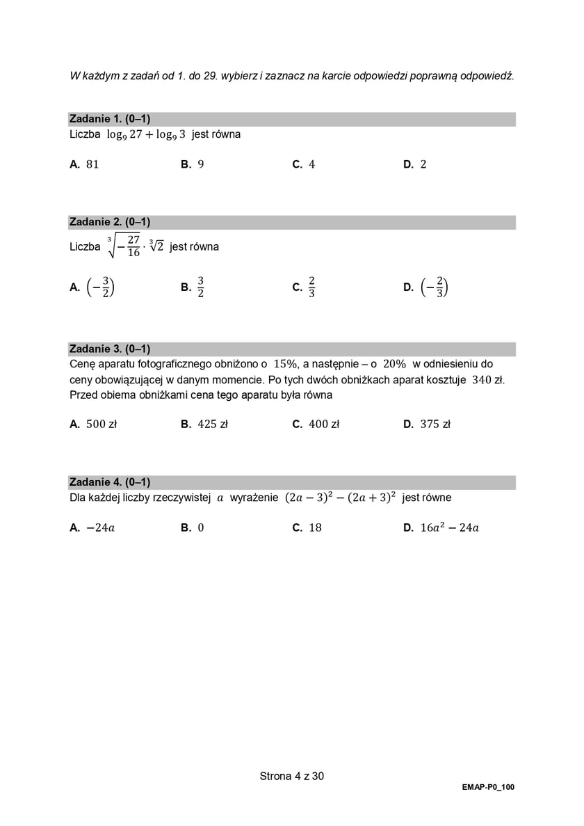 Arkusza maturalny - matematyka_formula_2015