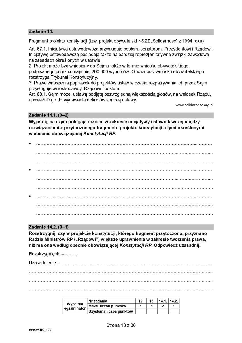 Matura z WOS-u na poziomie rozszerzonym (formuła 2015)