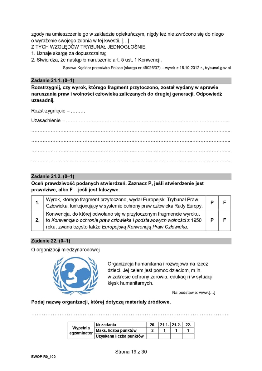 Matura z WOS-u na poziomie rozszerzonym (formuła 2015)