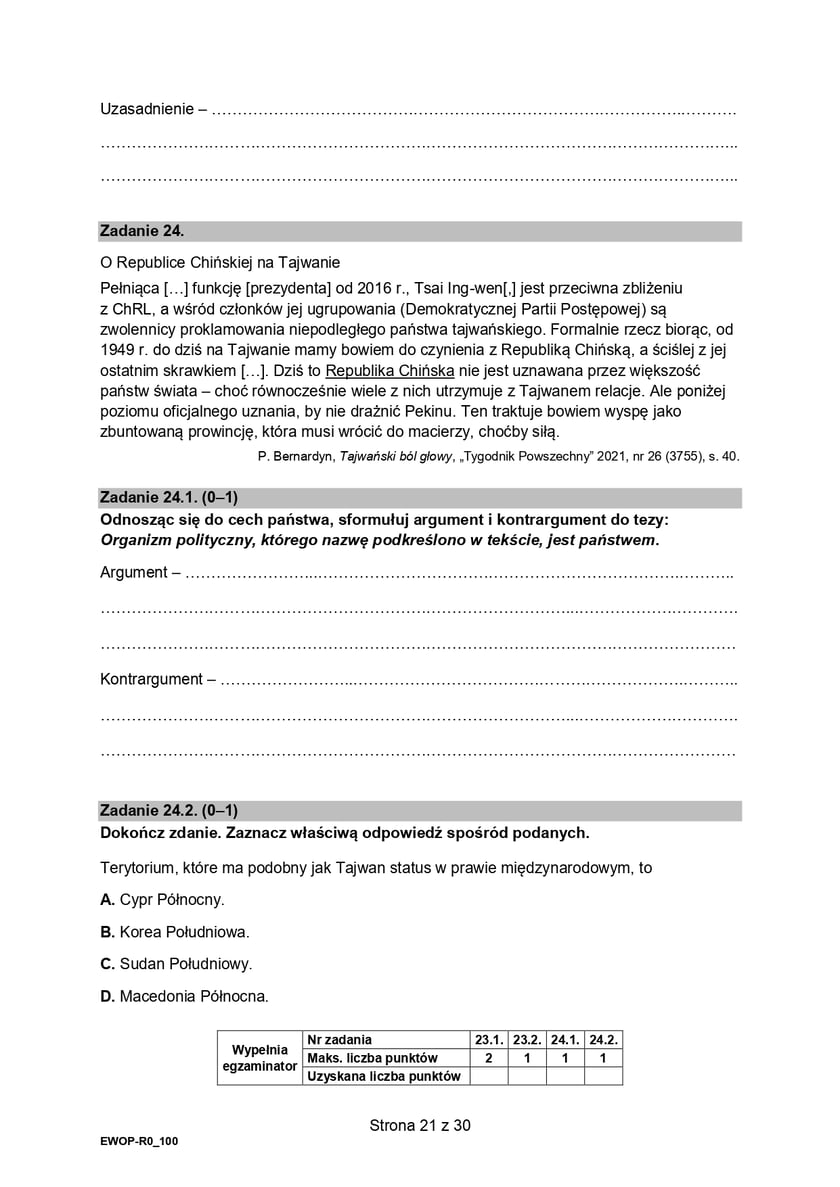 Matura z WOS-u na poziomie rozszerzonym (formuła 2015)