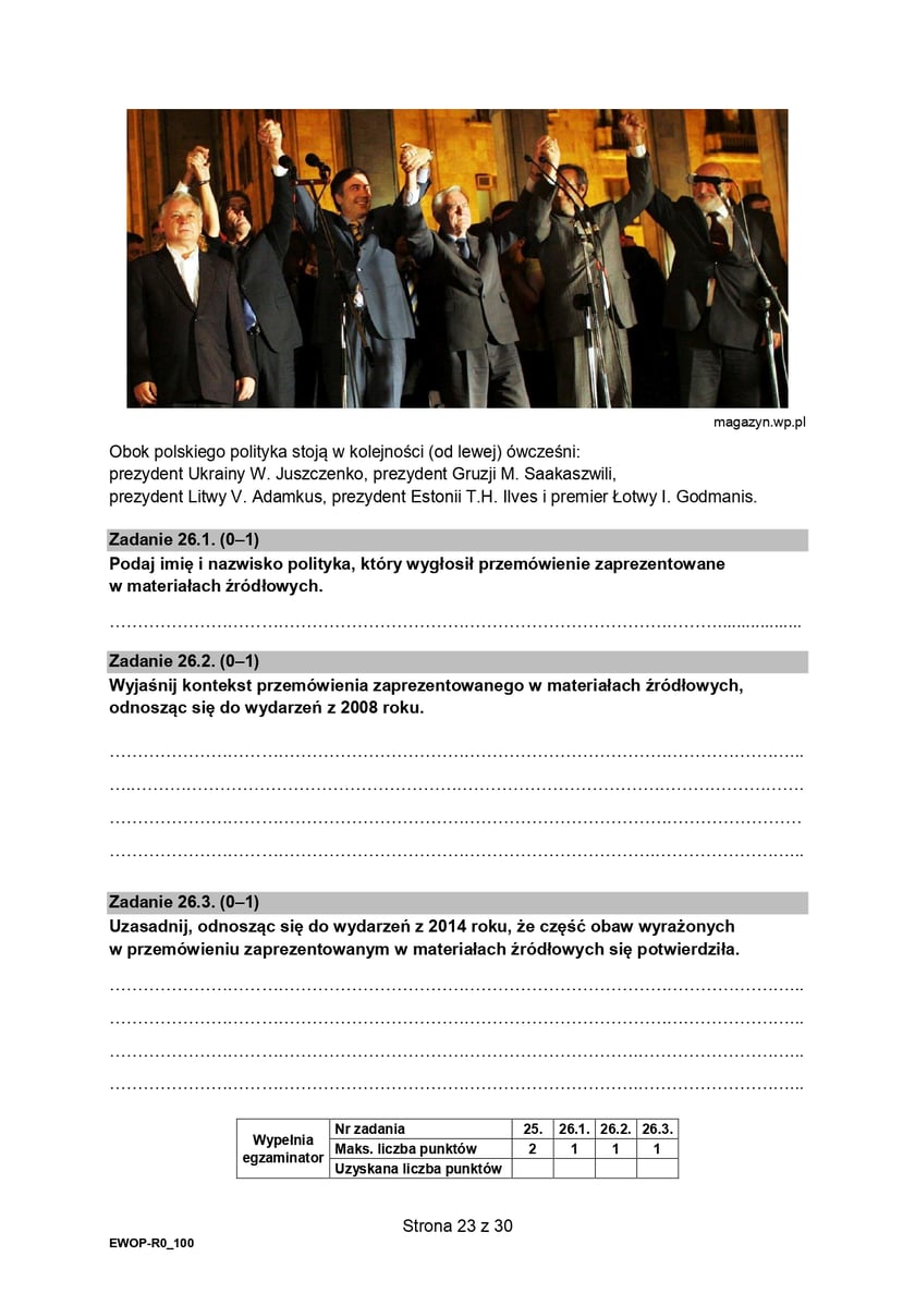 Matura z WOS-u na poziomie rozszerzonym (formuła 2015)