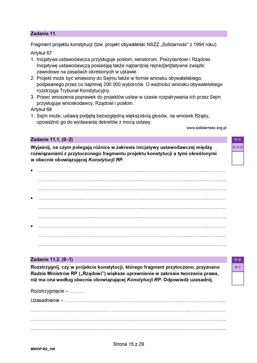 Matura z WOS-u na poziomie rozszerzonym (formuła 2023)