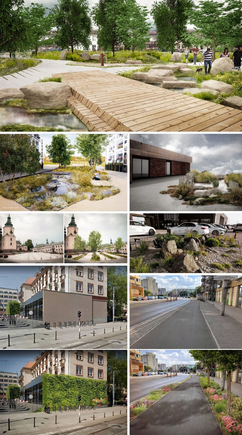 projekty zazielenionych skwer&oacute;w w miastach