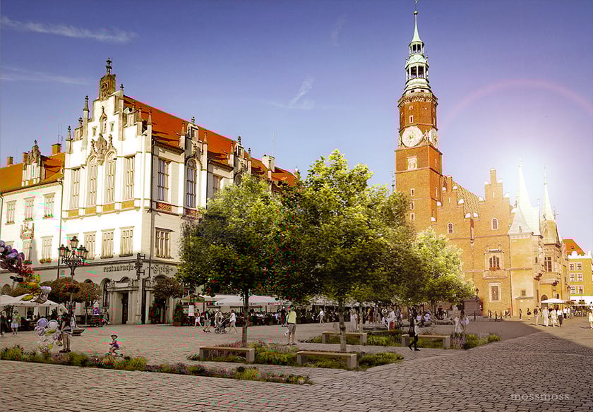 wrocławski Rynek z zielonymi ogrodami&nbsp;
