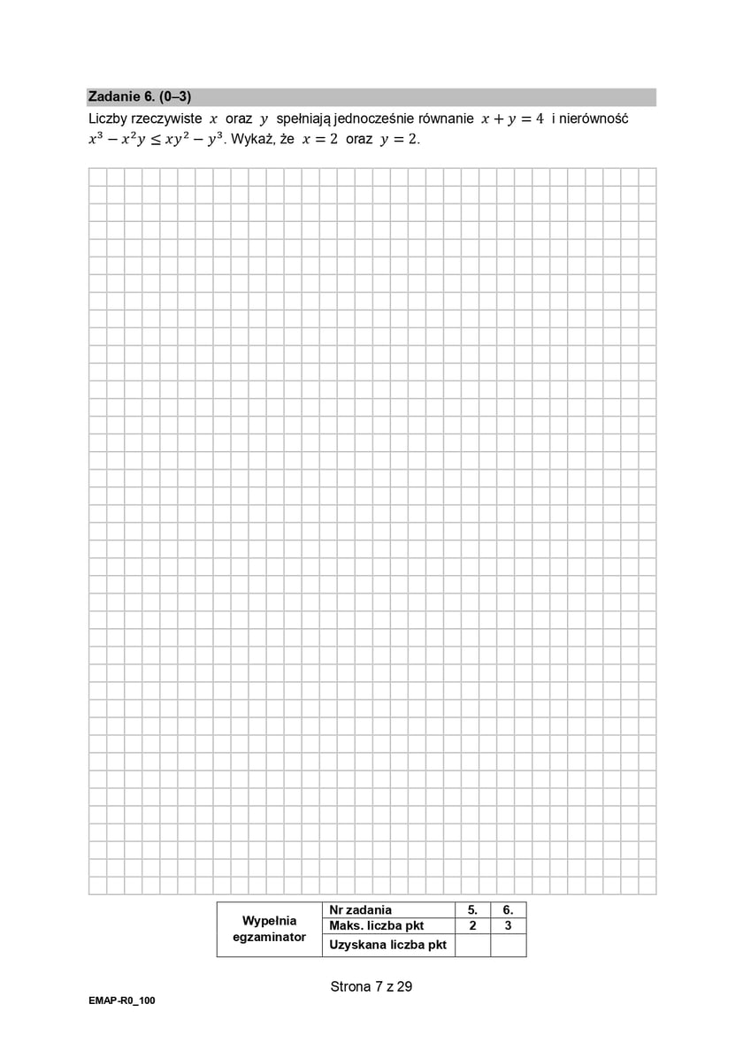 Arkusz z matematyki, poziom rozszerzony (formuła 2015)