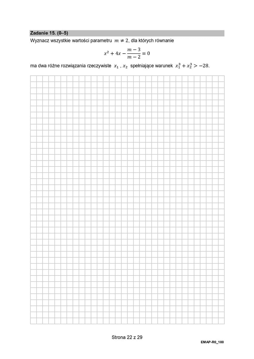 Arkusz z matematyki, poziom rozszerzony (formuła 2015)