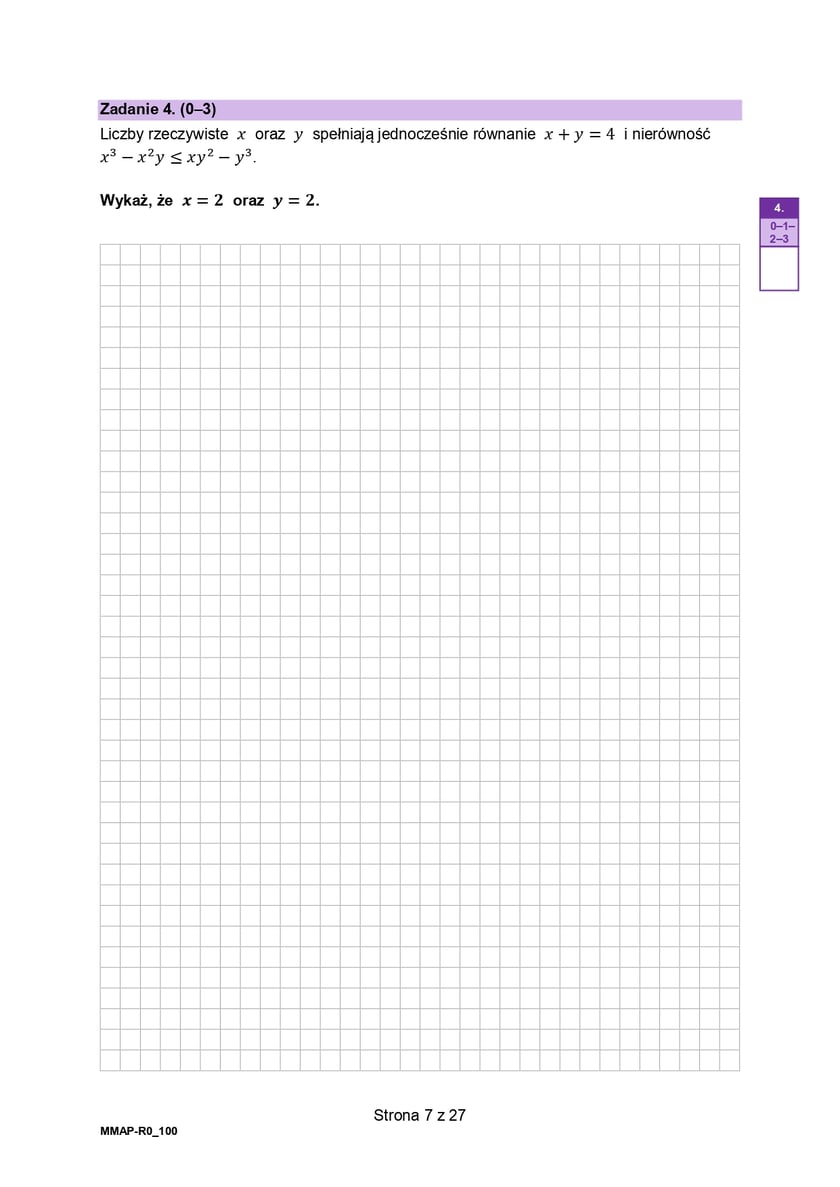 Arkusz z matematyki, poziom rozszerzony (formuła 2023)