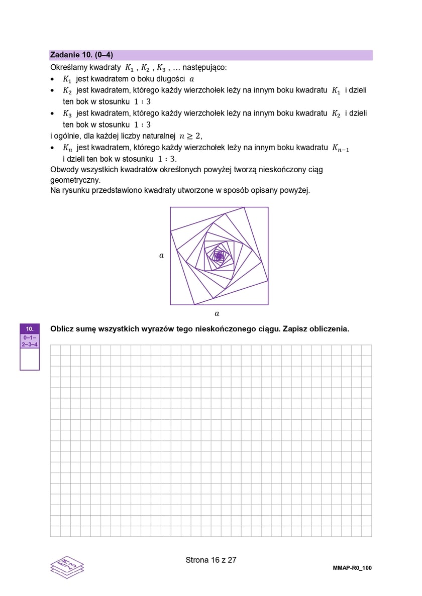 Arkusz z matematyki, poziom rozszerzony (formuła 2023)