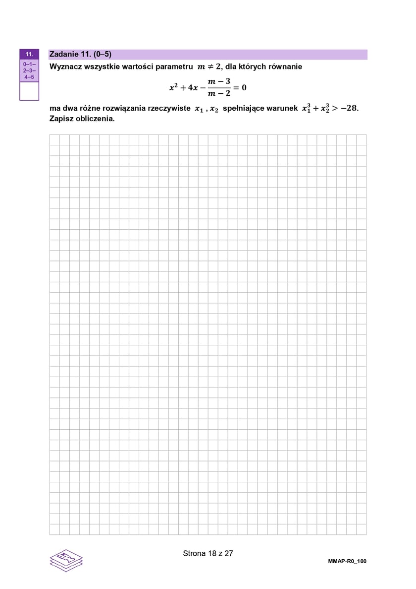 Arkusz z matematyki, poziom rozszerzony (formuła 2023)